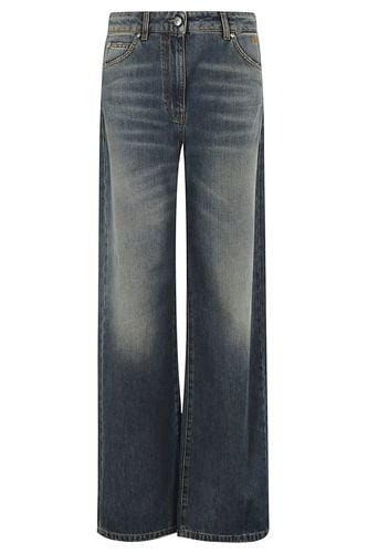 Whisker Effect Wide Leg Jeans Msgm - MSGM - Modalova