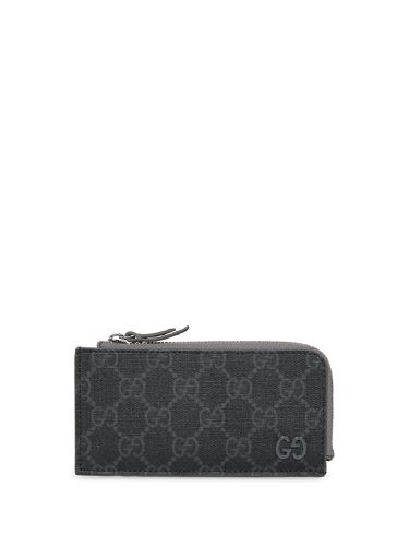 Gg Fabric And Leather Card Holder - Gucci - Modalova