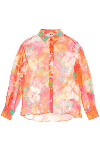 MSGM Floral Chiffon Shirt - MSGM - Modalova