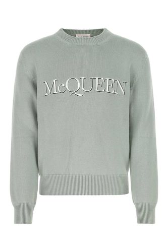 Pastel Green Cotton Sweater - Alexander McQueen - Modalova