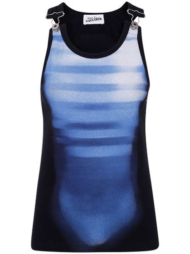 Cotton Ribbed Tank Top Printed le Male With Overall Clip - Jean Paul Gaultier - Modalova