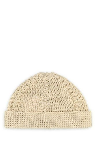 Sand Cotton Knitted Vlogo Signature Beanie Hat - Valentino Garavani - Modalova