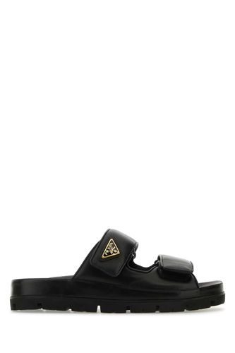 Prada Black Nappa Leather Slippers - Prada - Modalova