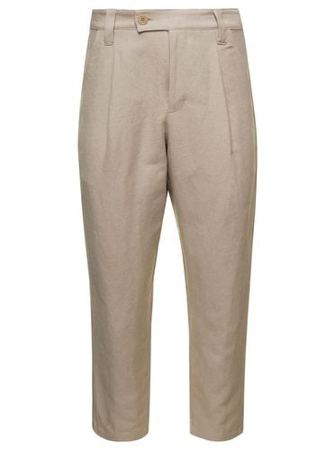 A. P.C. renato Cropped Pants With Pinces In Linen And Cotton Man - A.P.C. - Modalova