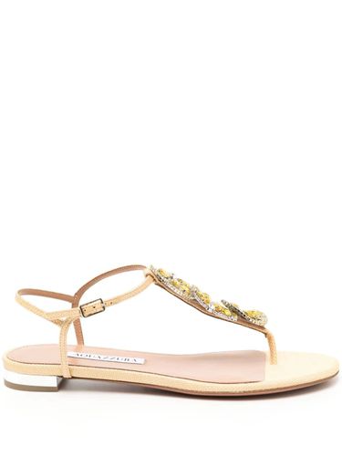 Gin Tonicn Flat Sandals In Natural Fabric - Aquazzura - Modalova