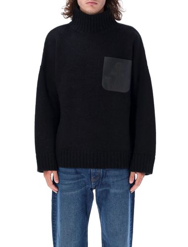 J. W. Anderson Leather Patchpocket High Neck Knit - J.W. Anderson - Modalova