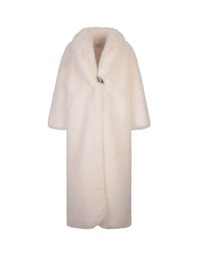 Long Faux Fur Coat With Brooch - Giuseppe di Morabito - Modalova