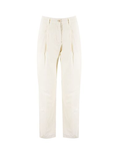 Natural Cotton Poplin Chino Trousers - Aspesi - Modalova