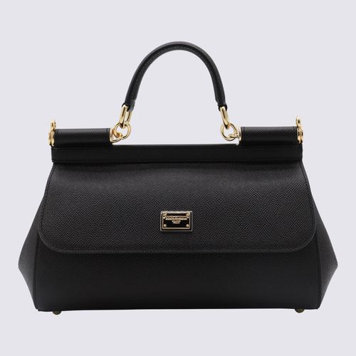 Black Leather Miss Sicily Top Handle Bag - Dolce & Gabbana - Modalova