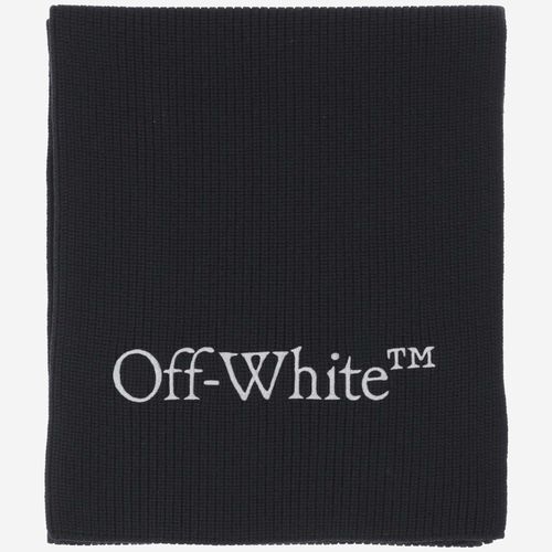 Wool And Cashmere Scarf With Logo - Off-White - Modalova