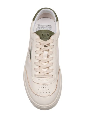 Lido Sneakers In Ivory And Green Leather - GHOUD - Modalova