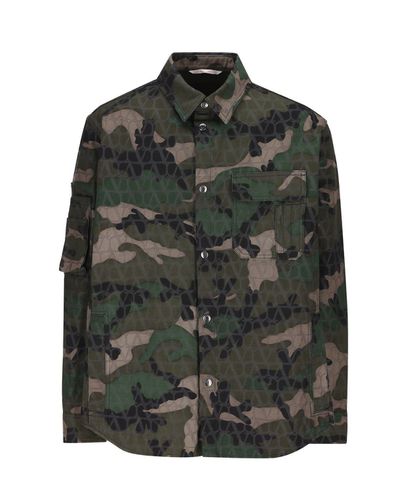 Camouflage Motif Buttoned Jacket - Valentino - Modalova