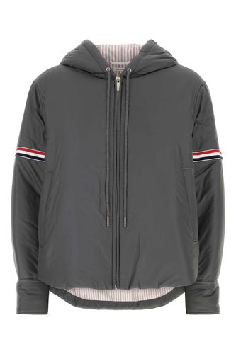 Dark Grey Polyester Down Jacket - Thom Browne - Modalova