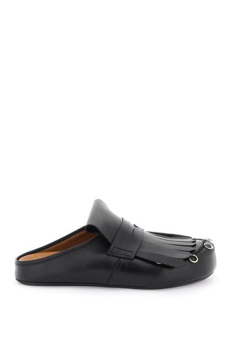 Leather Clogs With Bangs And Piercings - Marni - Modalova