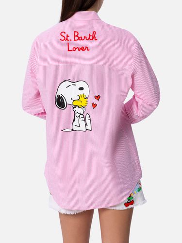 Woman Striped Print Cotton Over Shirt Brigitte Snoopy Peanuts Special Edition - MC2 Saint Barth - Modalova