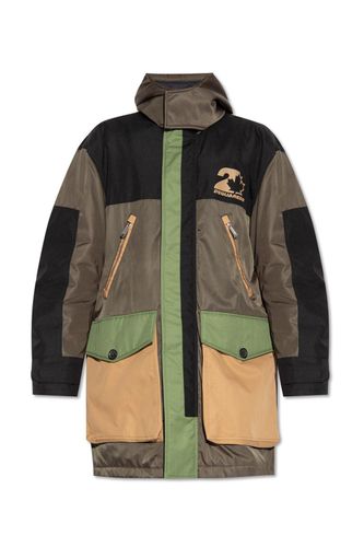 Logo Printed Panelled Hooded Parka Jacket - Dsquared2 - Modalova