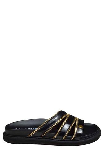 Zip-detailed Round-toe Slides - Moschino - Modalova