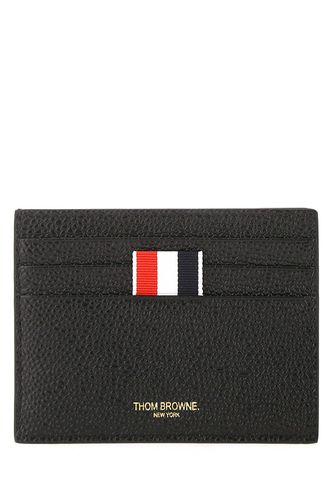Black Leather Card Holder - Thom Browne - Modalova
