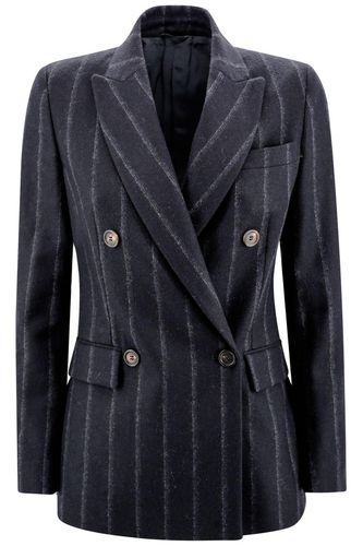 Pinstriped Straight Hem Blazer - Brunello Cucinelli - Modalova