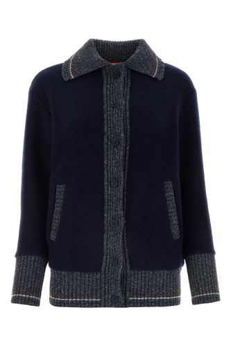 Thom Browne Navy Blue Wool Cardigan - Thom Browne - Modalova