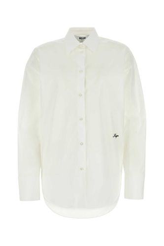 MSGM White Poplin Shirt - MSGM - Modalova