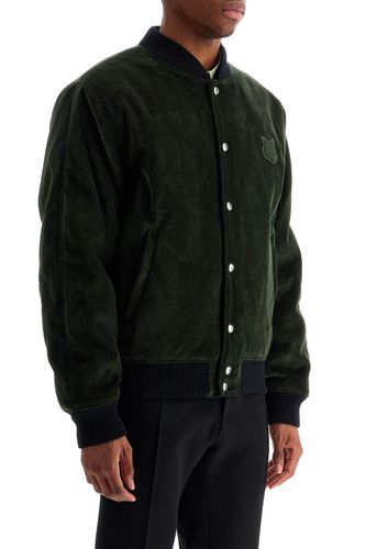 Ranger Green Polyester Bomber With Embroidered Logo - Maison Kitsuné - Modalova