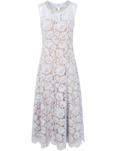 Fine Lace Pearl Midi Dress - self-portrait - Modalova