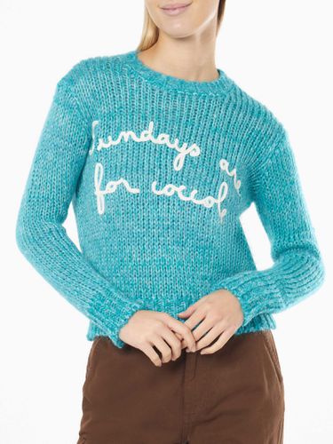 Woman Crewneck Soft Crop Sweater With Sundays Are For Coccole Embroidery - MC2 Saint Barth - Modalova