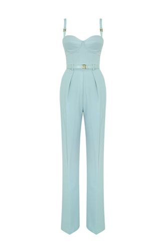 Crepe Jumpsuit With Belt - Elisabetta Franchi - Modalova