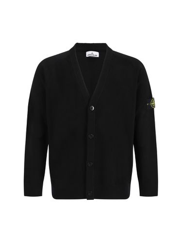 Compass Patch V-neck Knitted Cardigan - Stone Island - Modalova