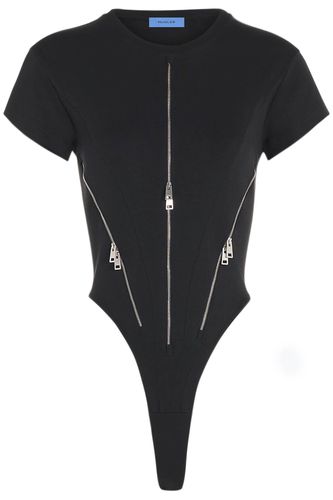 Mugler Zipped Cotton Bodysuit - Mugler - Modalova