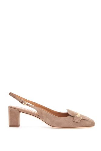 Cappuccino Goat Leather Pumps With Metal Bar - Tod's - Modalova