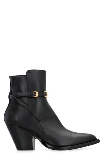 Versace Leather Ankle Boots - Versace - Modalova