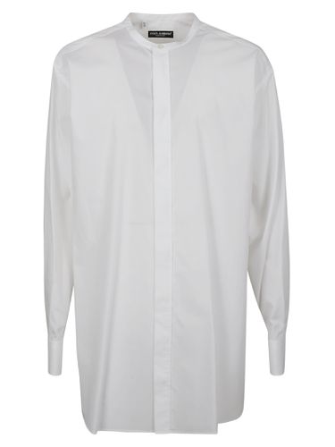 Band Collar Plain Long Shirt - Dolce & Gabbana - Modalova