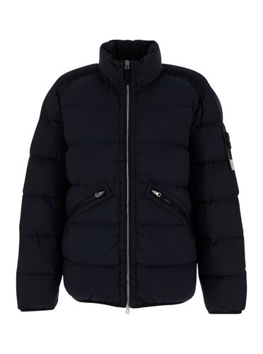 High Neck Down Jacket With Zip And Logo Patch In Polyamide Man - Stone Island - Modalova