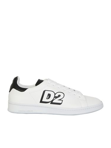 Low Lace-up Sneakers With Printed Logo - Dsquared2 - Modalova