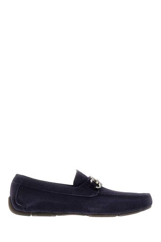 Ferragamo Navy Blue Suede Loafers - Ferragamo - Modalova