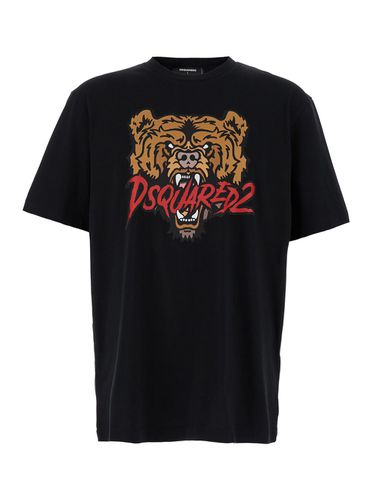 T-shirt With Bear Print In Cotton Man - Dsquared2 - Modalova