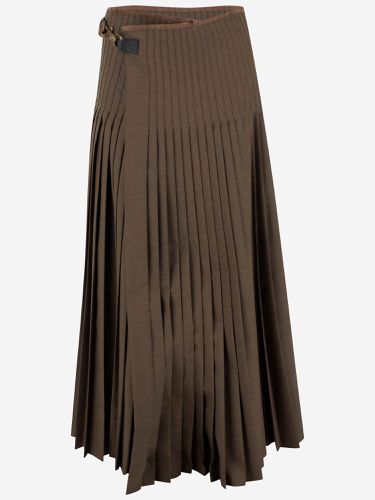 Long Pleated Skirt In Wool And Mohair - Burberry - Modalova