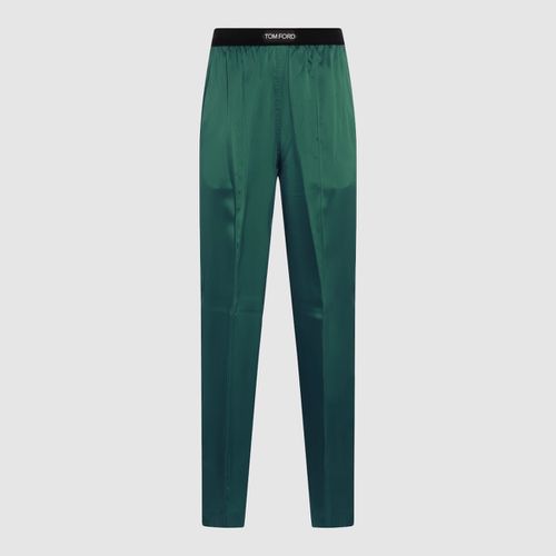 Tom Ford Green Silk Pants - Tom Ford - Modalova