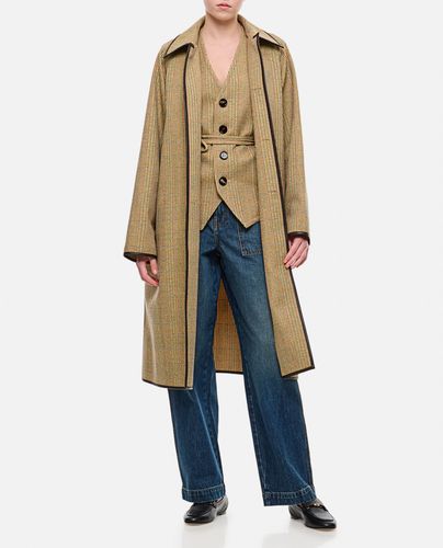 Wool Distorted Prince Of Wales Coat - Bottega Veneta - Modalova