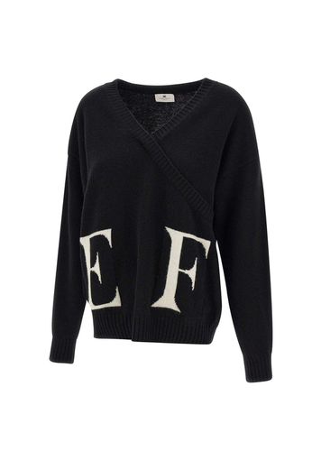 Crossover Knitted Jumper - Elisabetta Franchi - Modalova