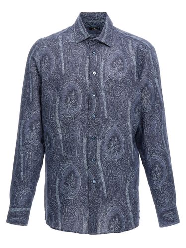 Etro Blue Paisley Print Shirt - Etro - Modalova