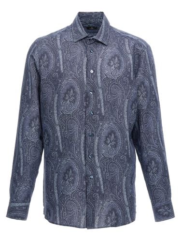 Etro Blue Paisley Print Shirt - Etro - Modalova