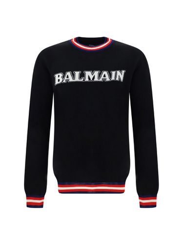 Retro Logo Intarsia-knit Jumper - Balmain - Modalova