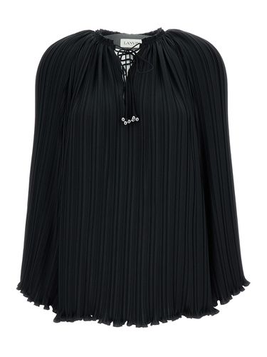 Long Sleeve Pleated Blouse Open Neck - Lanvin - Modalova