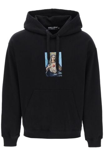 Printed Hoodie With Termostrass - Dolce & Gabbana - Modalova