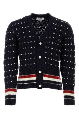 Midnight Blue Wool Blend Cardigan - Thom Browne - Modalova