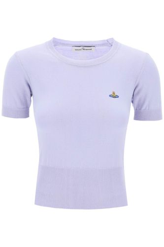 Bea Short-sleeve Sweater With Orb Embroidery - Vivienne Westwood - Modalova