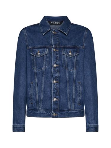 Denim Jacket With Monogram Detail - Palm Angels - Modalova